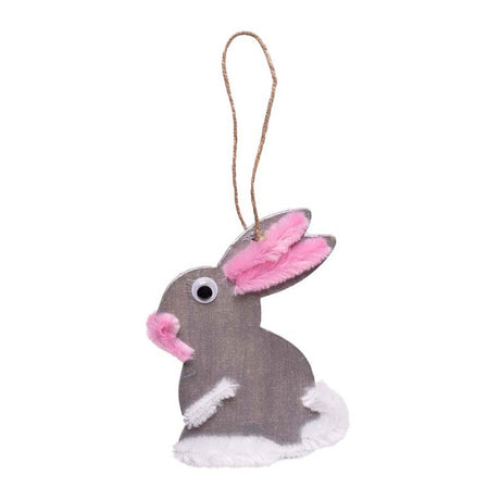 Mit Farben verzieren Sie Ihre eigenen Osterhasen-Anhänger, 6 Stück.