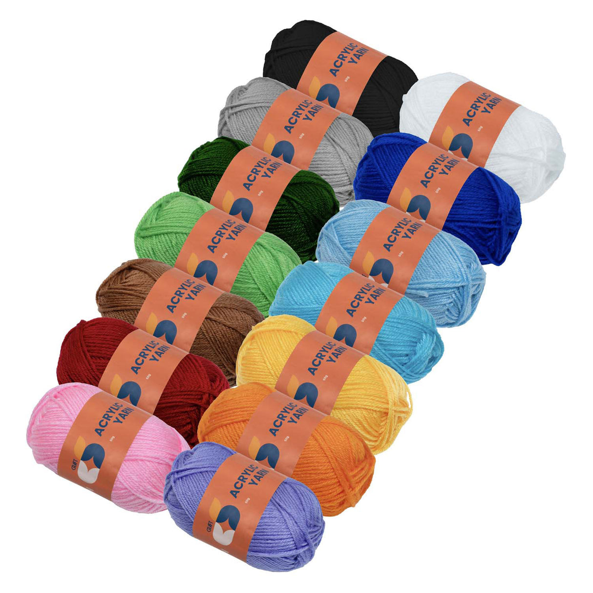 Colorationen – Acrylgarn-Set – 14 Farben – 50 g pro Strang