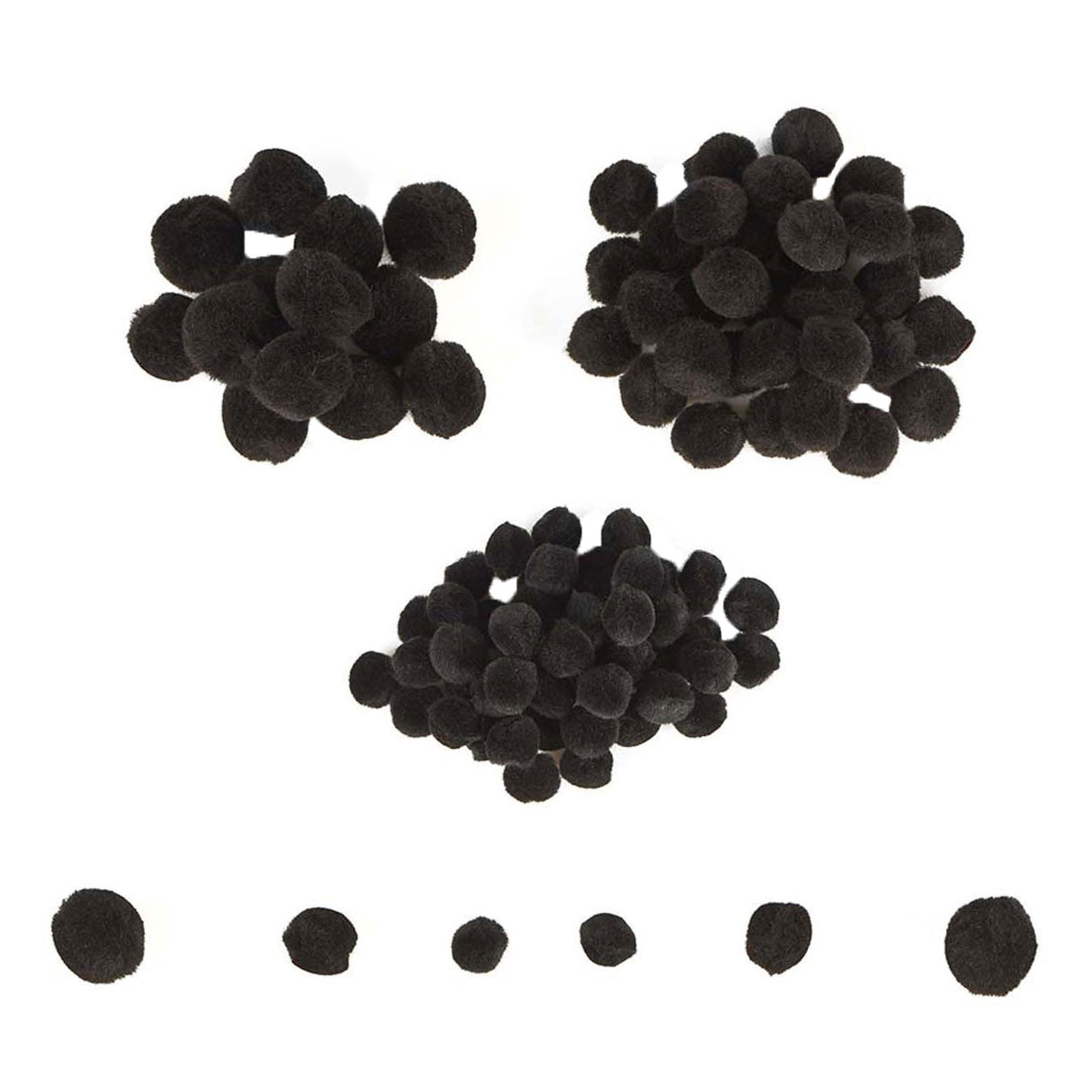 Colorationen - Mini-Pompons schwarz, 100 Stk.