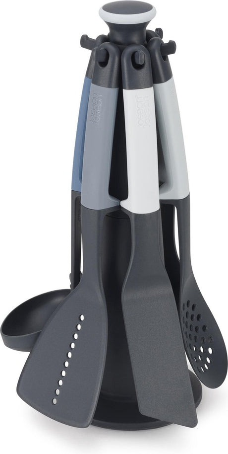 Joseph Joseph JosephJoseph – Elevate – Karussell – Editions Sky – Küchenhelfer mit Halter – Set mit 6 Stück – Blaugrau
