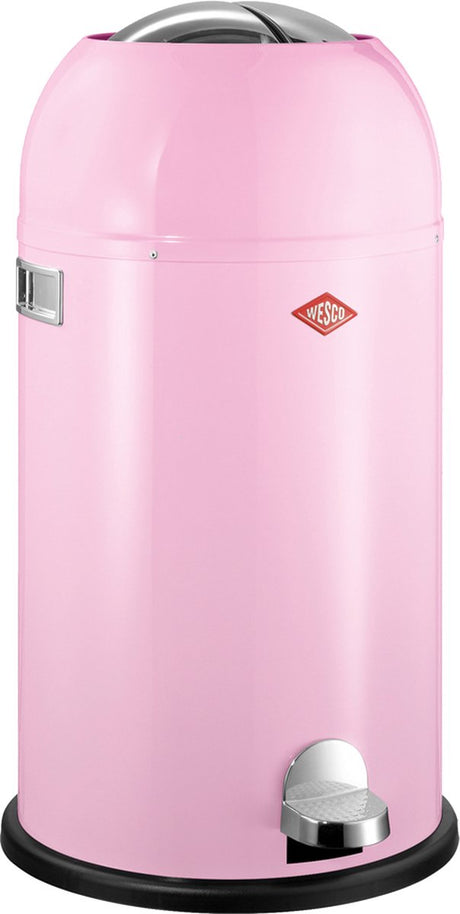 Wesco Kickmaster Abfallbehälter | Treteimer | 33 Liter | Metall - rosa | Abfallbehälter - hergestellt in Deutschland