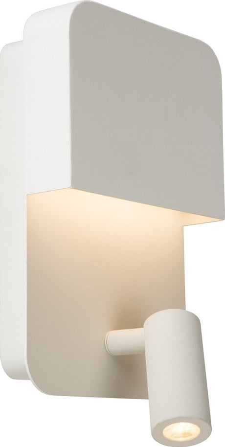 Lucide boxer - bedlamp wandlamp - led - 3000k - met usb oplaadpunt - wit