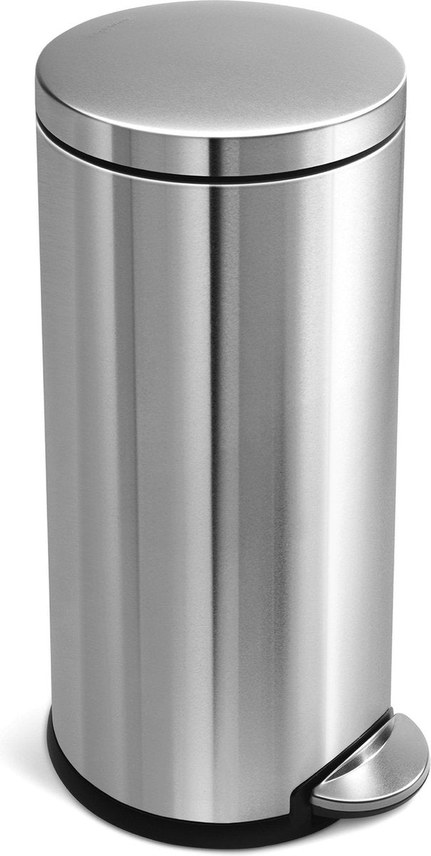 Simplehuman round step prullenbak - 30 l - mat-rvs