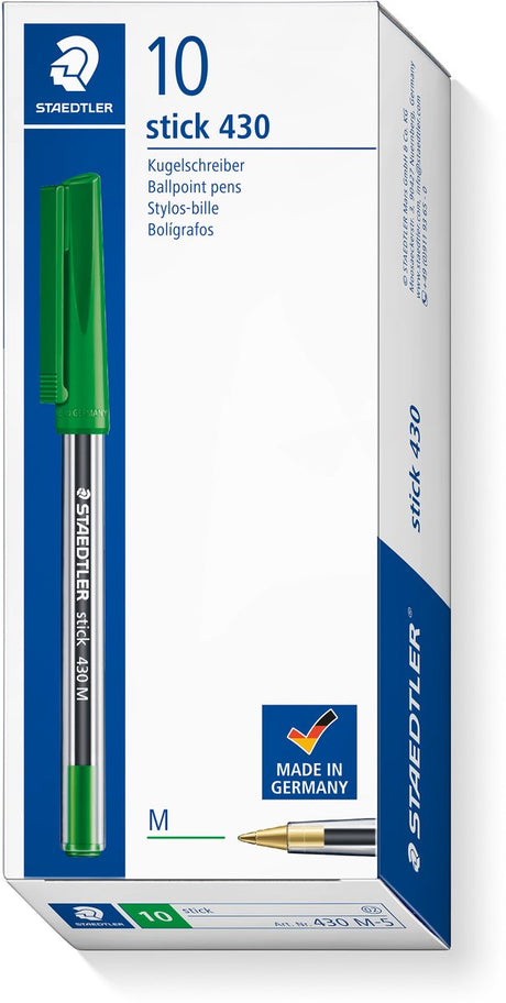 Staedtler - Stick 430 - Kugelschreiber - Medium - Grün - Schachtel mit 10 Stück
