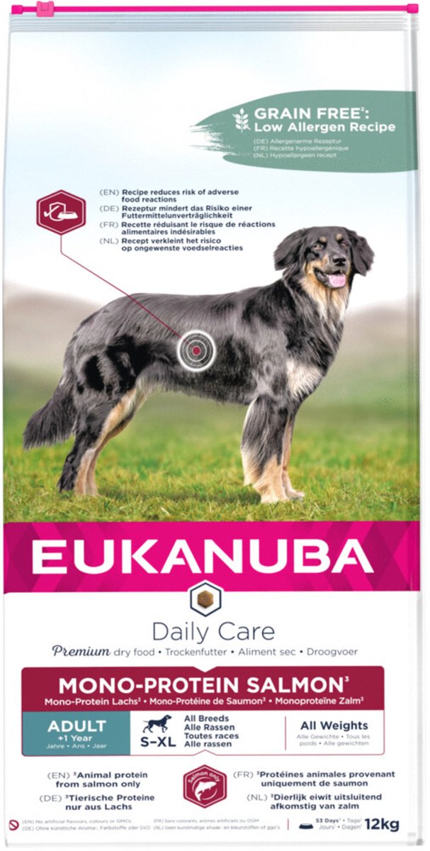 Eukanuba adult all breeds mono protein zalm - hondenvoer - 12 kg