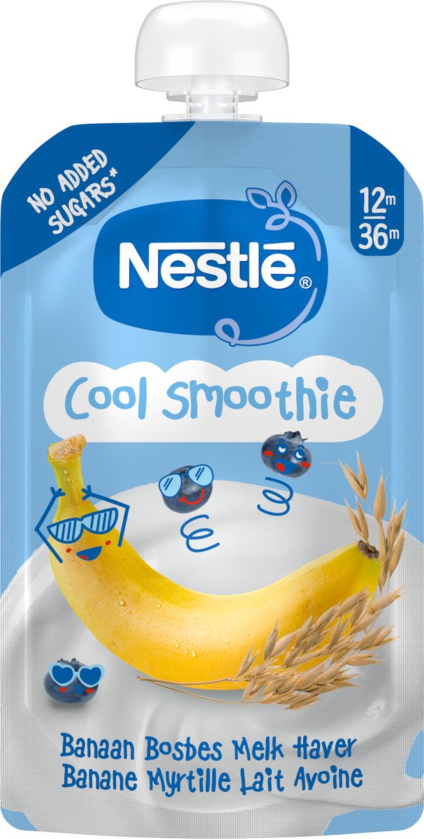 Nestlé Cool Smoothie Banane Blaubeermilch Hafer – 12+ Monate – 8 x 110 g