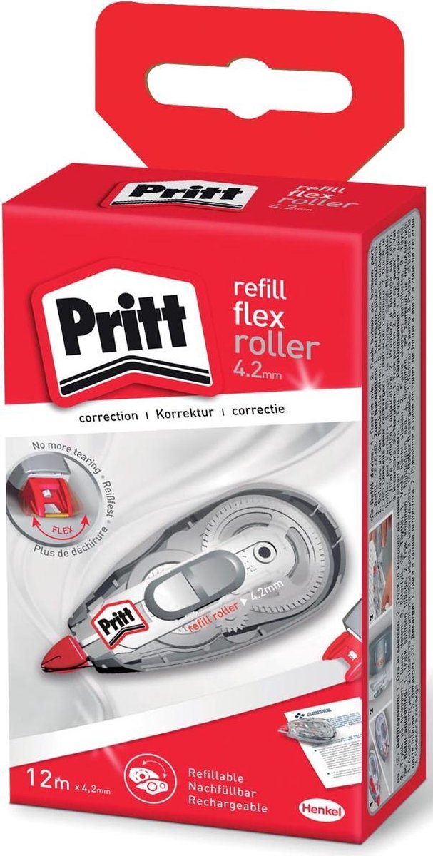 Pritt Korrekturroller kompakt | Rolle 4,2 x 10 mm | Korrekturroller für Büro und Schule.