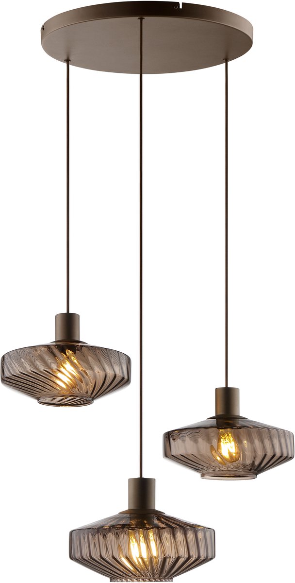 Brilliant lyn - hanglamp - 3-lichts - e27 - koffie
