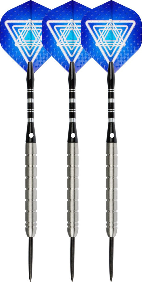 Faver dartpijlenset 85% tungsten - complete set - blauw – 26 gram - 6 flights
