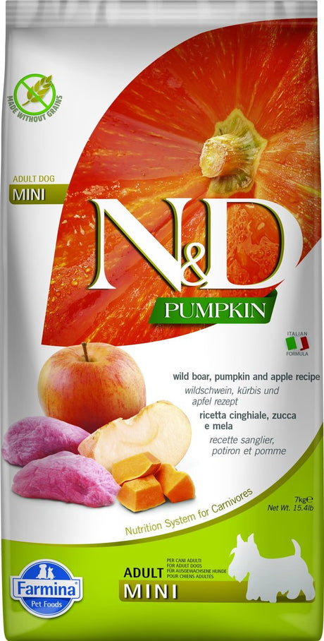 N d Farmina Adult Mini – Katzenfutter – Apfel-Kürbis – Wildschwein – getreidefrei