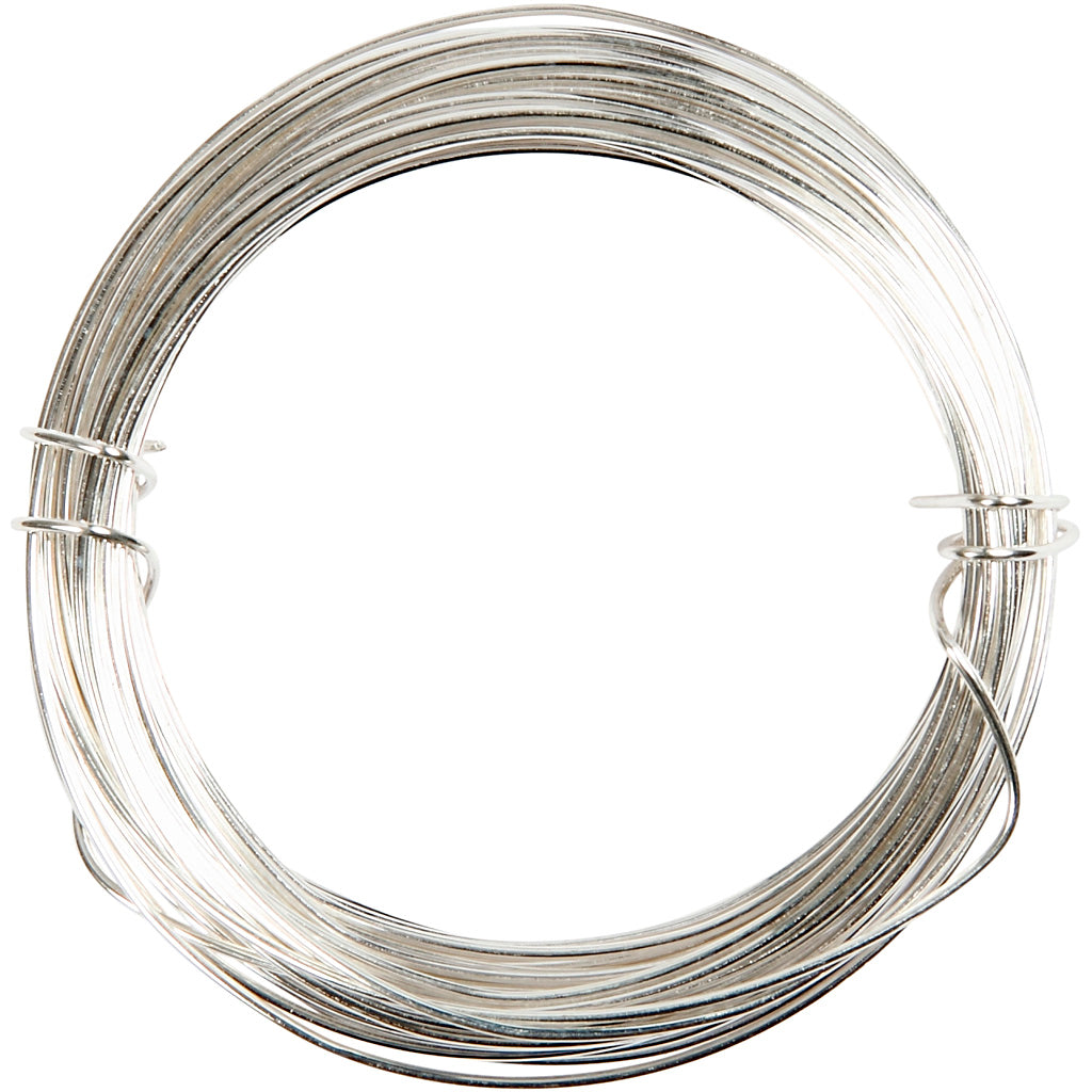 Creativ Company versilberter Draht, Stärke 0,6 mm, versilbert, 10 m 1 Rolle