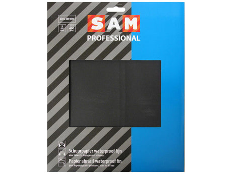 Sam professionelles Schleifpapier, wasserfest, Körnung 400, 5 Stück, 23 x 28 cm