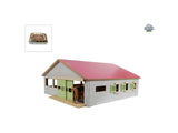 Kinderglobus Pferdestall mit 3 Boxen und Innenarena 62,5x54x25cm 1:32 rosa