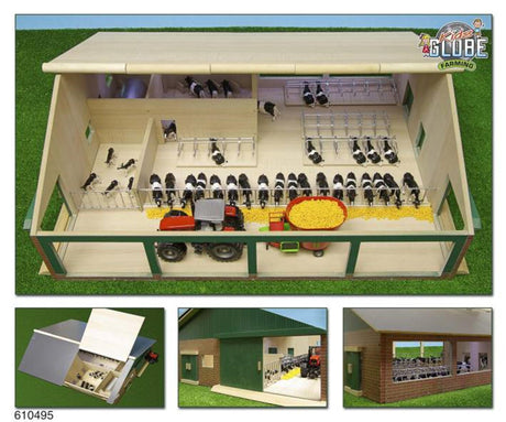 Kids Globe Laufstall Stall Holz mit Melkanlage 1:32