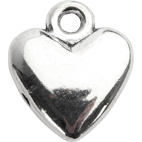Creativ Company Heart -Shaped Pendant Silber -plattiert, 10st.