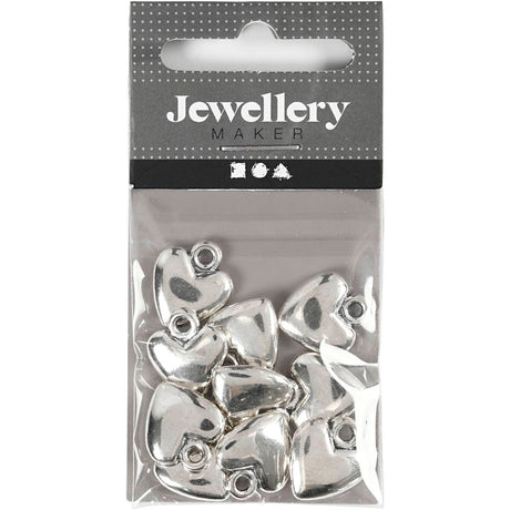 Creativ Company Heart -Shaped Pendant Silber -plattiert, 10st.
