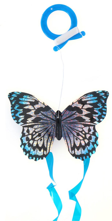 Eddy Toys Drachenschmetterling Mini – Schmetterlingsdrachen aus Kunststoff – zum Spielen im Freien geeignet – Größe 10 x 7 x 0,2 cm – Gewicht 4 Gramm – Farben Silber, Mehrfarbig und Hellgrün