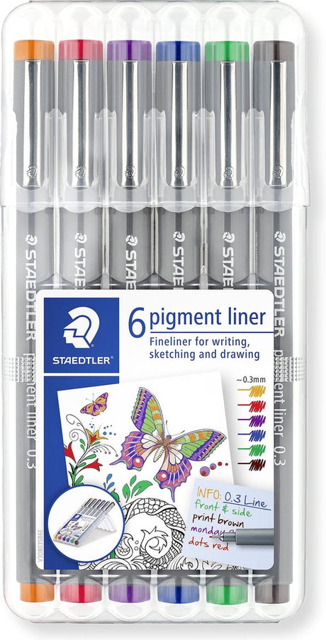Staedtler - Pigmentliner - Box 6 Farben - 0,3 mm