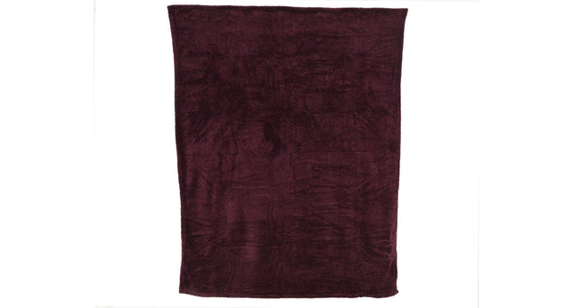 Throw polyester flannel diamond burgundy l130 w170 h0.80cm