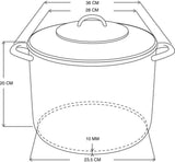 Deksi Suppentopf mit Glasdeckel 10 Liter ø26cm alle Wärmequellen