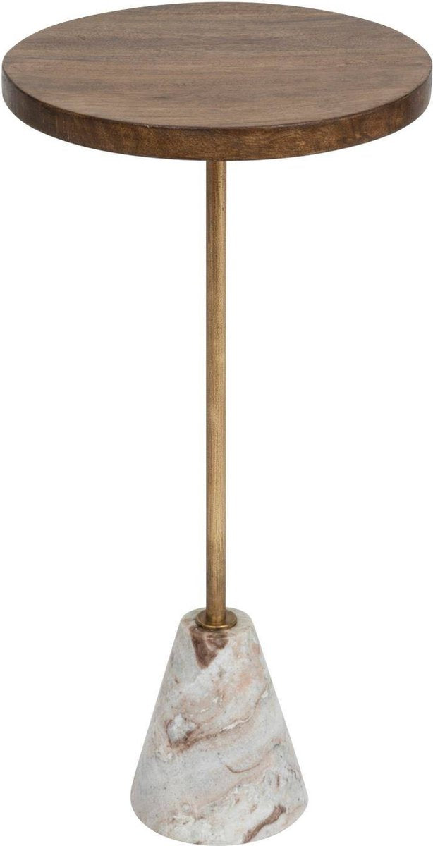 Atmosphera salontafel marmer en hout, ø 35,5 cm