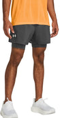 Under armour ua launch 5'' 2-in-1 shorts-gry heren sportbroek - castlerock - castlerock - reflecterend xl