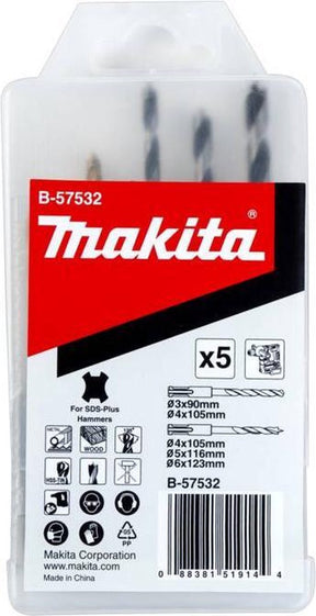 Makita boorset hout metaal 5-delig sds+ - b-57532