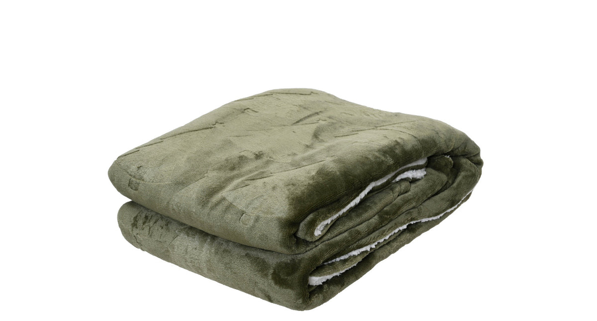 Plaid polyester donker groen 130x170x1,5cm