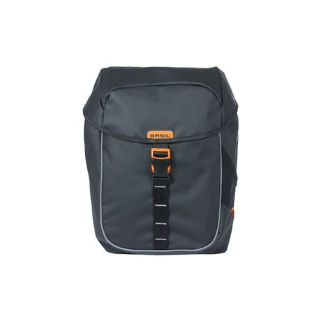 Basilikum Miles Tarpaulin - Doppelfahrradbeutel, wasserdicht, 34 l, Schwarzorange