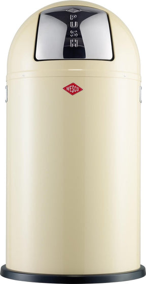 Wesco Pushboy Abfallbehälter | 50 Liter | Metall - Mandel | Mülleimer - hergestellt in Deutschland