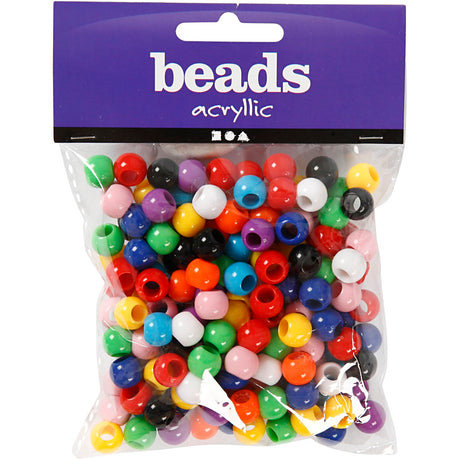 Creativ Company Ponyperlen, D 10 mm, Lochgröße 4,5 mm, ca. 186 Stück, 65 g, 110 ml 1 Box