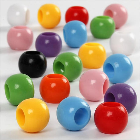 Creativ Company Ponyperlen, D 10 mm, Lochgröße 4,5 mm, ca. 186 Stück, 65 g, 110 ml 1 Box