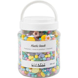 Kreativfirma Plastikperlen verschiedene Farben, 700 ml