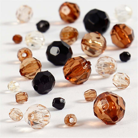 Creativ Company CC Kunststoff-Facettenperlenmischung 4-12 mm Goldharmonie 170 Stück