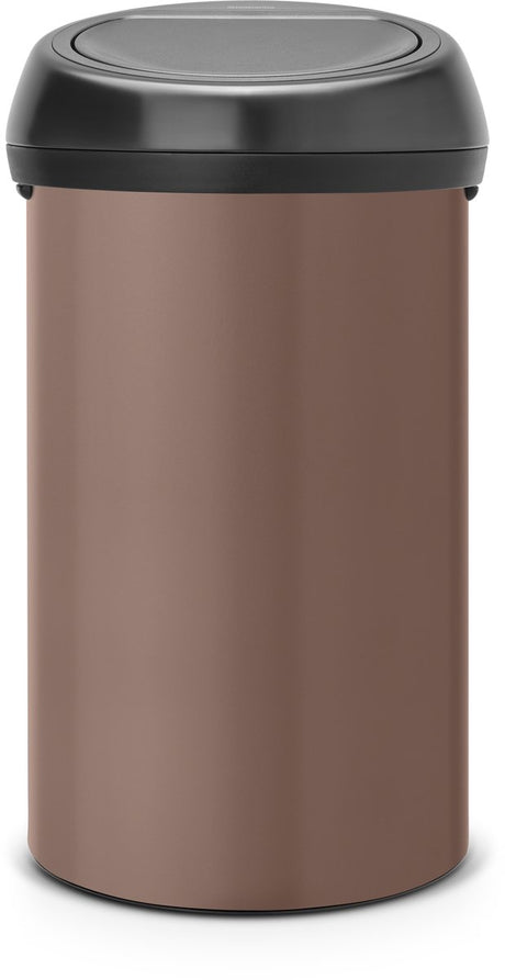 Brabantia Touch Bin Abfallbehälter – 60 Liter – Deckel in Satin-Taupe mattschwarz
