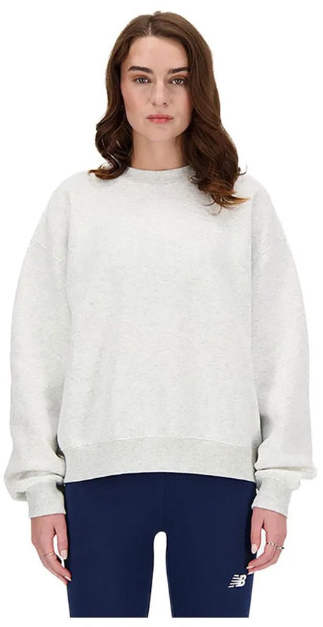 New balance sport essentials fleece crew dames trui - grey