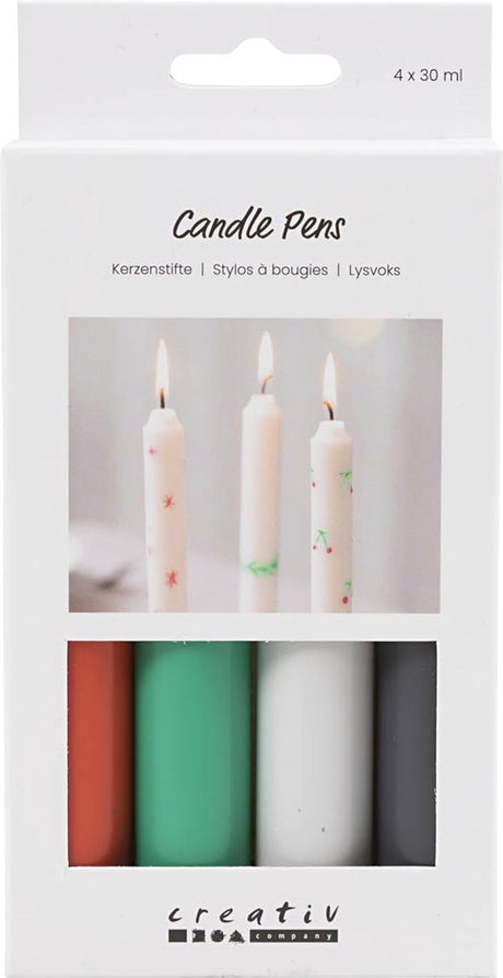 Creativ Company Kerzenständer-Set 4x30 ml Weihnachtsfarben