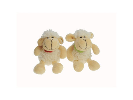Gerkimex pluche schaap soft 12cm met sleutelring. verkrijgbaar in twee verschillende uitvoeringen jongen of meisje