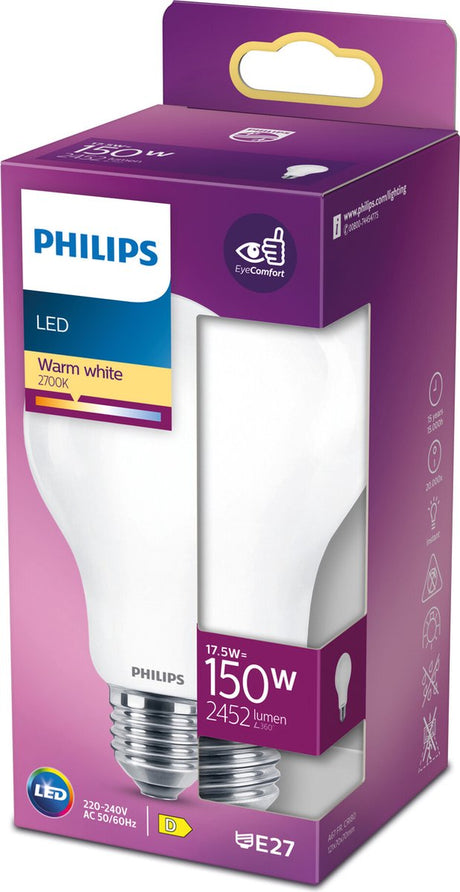 Philips led lamp mat - 150 w - e27 - warmwit licht