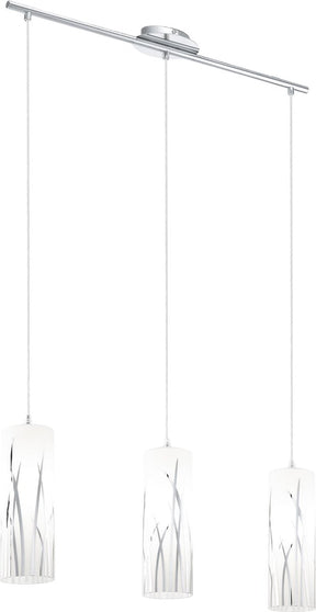 Eglo rivato - hanglamp - 3 lichts - wit, chroom