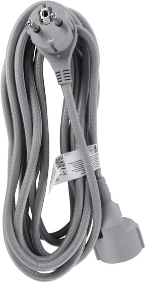 Q-Link-Verlängerungskabel - geerdet - flach - 3 x 1,5 mm² - 5 m - Textil - Silber