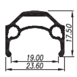 Rim Primax E Str19 26 559 x 19C - 36 Löcher - Spaak 14 Französisches Ventil - Schwarz mit Bremskante