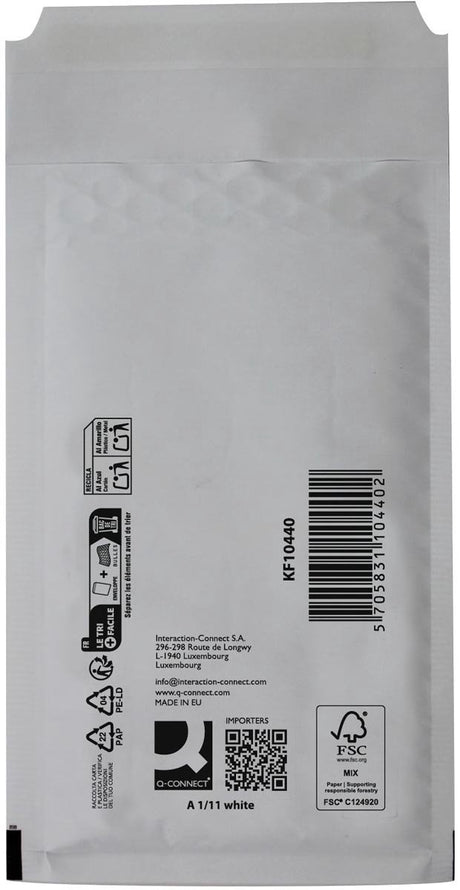 Q-connect Luftpolstertaschen, weiß, 1-a, 120 x 175 mm, Karton à 200 Stück