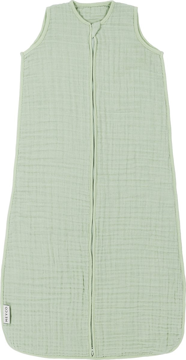 Meyco baby uni baby zomerslaapzak - pre-washed hydrofiel - soft green - 110cm - 0.5 tog
