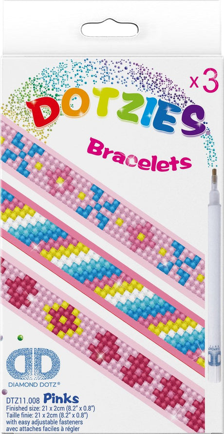Diamond dotz® Diamond Dotz Dotzies Pinks Armbänder – Diamantmalerei – 804 Dotz – 21 x 2 cm