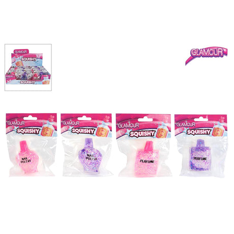 Glamour Squishy Quetschflasche Parfüm Nagellack 7 cm 2 sortiert