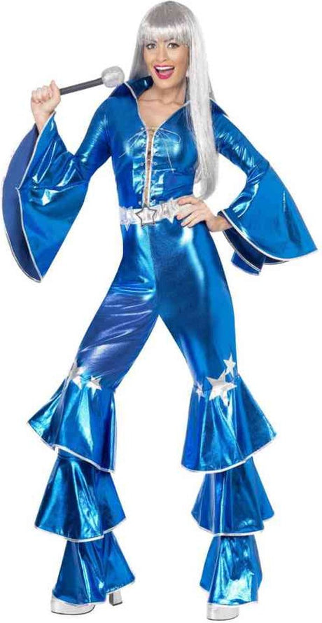 Vegaoo blauwe disco outfit voor vrouwen blauw | maat m ( 40 - 42 )