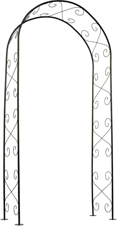 Natur – Rosenbogen – H230 x 100 x 37 cm – dekorative Locken – Schwarz – Metall