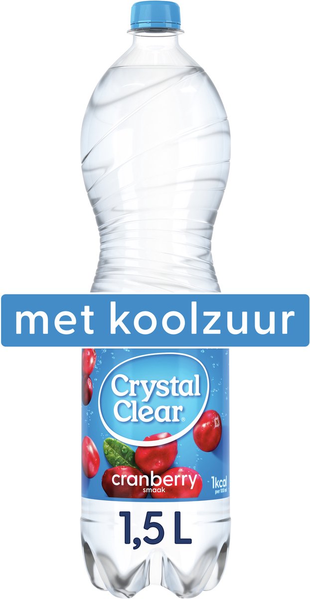 Crystal clear - cranberry - 6 x 1,5 liter - voordeelverpakking