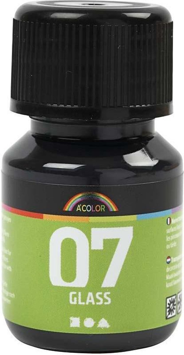 Creativ Company permanente Glasfarbe – Schwarz, 30 ml